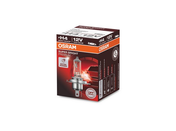 12V H4 100-90W P43t Super Bright Premium, Osram