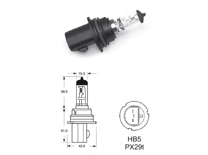 12V HB5 65-55W PX29t, Elta