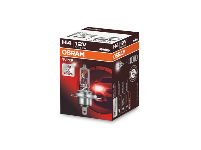 12V H4 60-55W P43t Super +30%, Osram