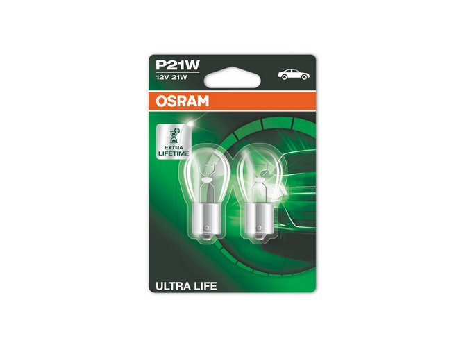 12V 21W Ba15s Ultra Life, blistr (2ks), Osram