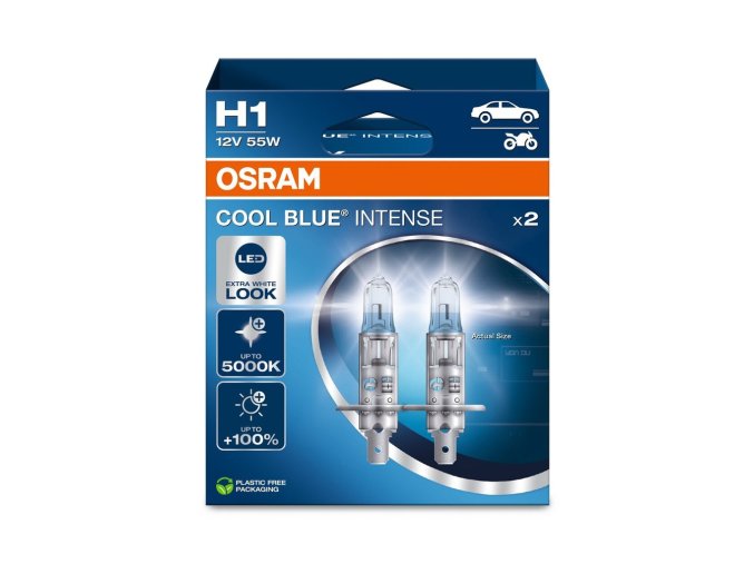 [64150CBN 2HB] 12V 55W P14,5s H1 COOL BLUE® INTENSE (NEXTGEN) BOX 02 Osram Ecopack