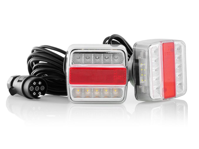4-funkční zadní LED světla - set 2ks - s mag. úchytem a 7P zástrčkou
