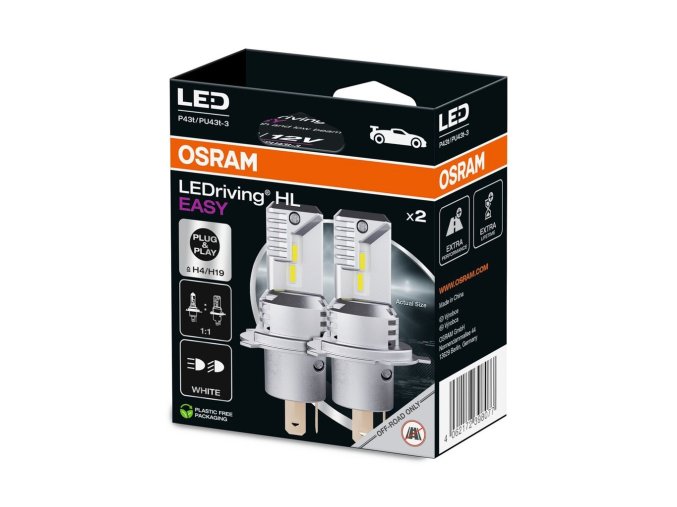 [64193DWESY 2HB] LEDriving® HL EASY H4 H19 Ecopack