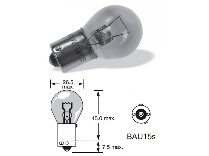 24V 21W BaU15s, oranžová, Elta