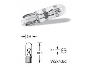 12V 1,2W celosklo W2x4,6d, Osram