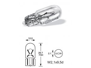 12V 5W celosklo W2,1x9,5d, Osram