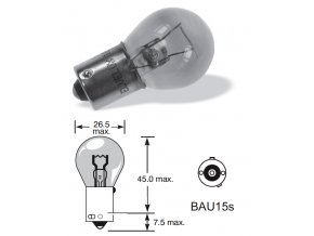 12V 21W BaU15s, oranžová, Osram