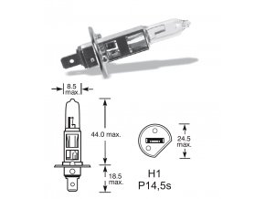 12V H1 55W P14,5s, Osram