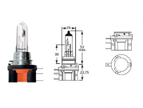 12V H15 55-15W PGJ23T, Osram