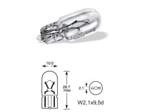 12V 3W celosklo W2,1 x 9,5d, Elta