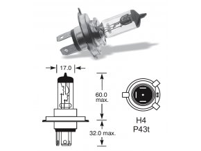 24V H4 75-70W P43t, Osram