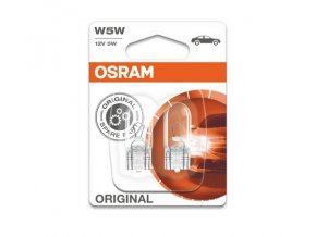 12V 5W celosklo W2,1x9,5d, blistr (2ks), Osram