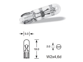 24V 1,2W celosklo W2 x 4,6d, Elta