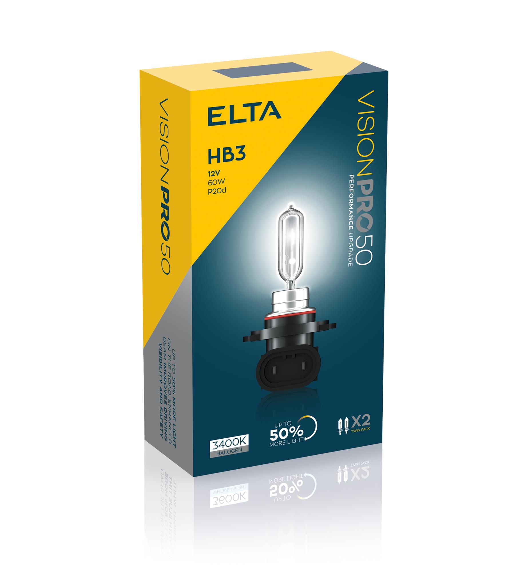 Autožárovka 12V HB3 60W P20d VisionPro +50%, sada (2ks)