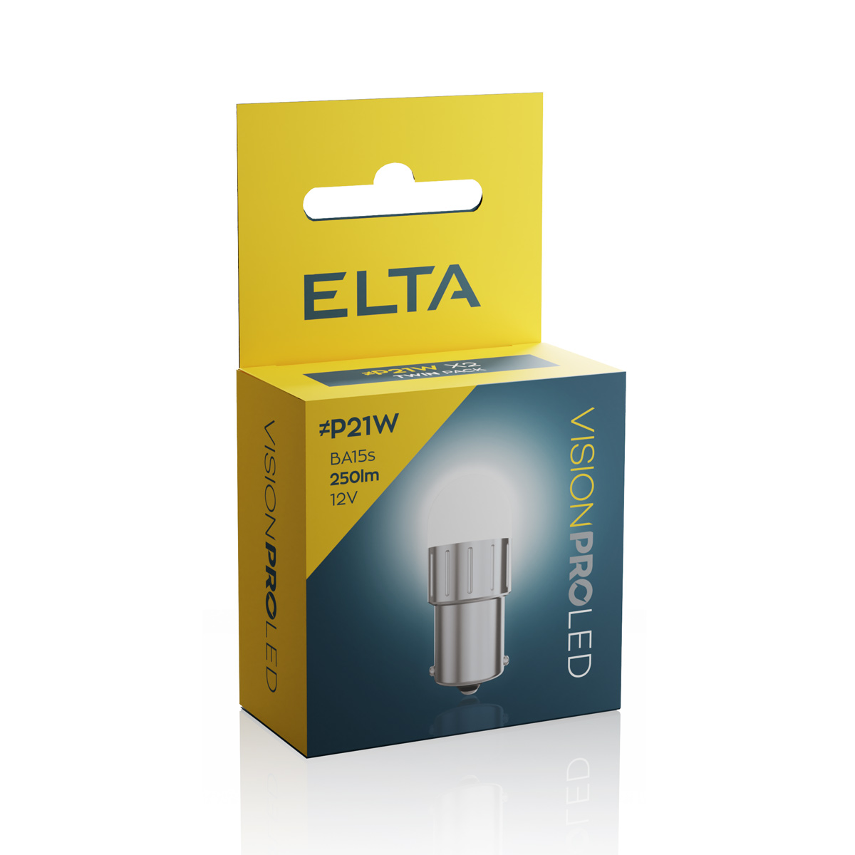 Autožárovka 12V LED žárovka P21W Ba15s 250lm, Elta - sada (2 ks)