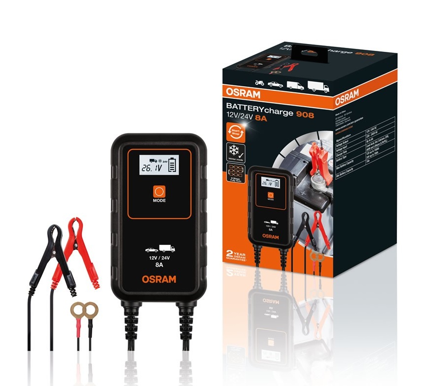 BatteryCharge 908 - 8-ampérová inteligentní nabíječka, Osram