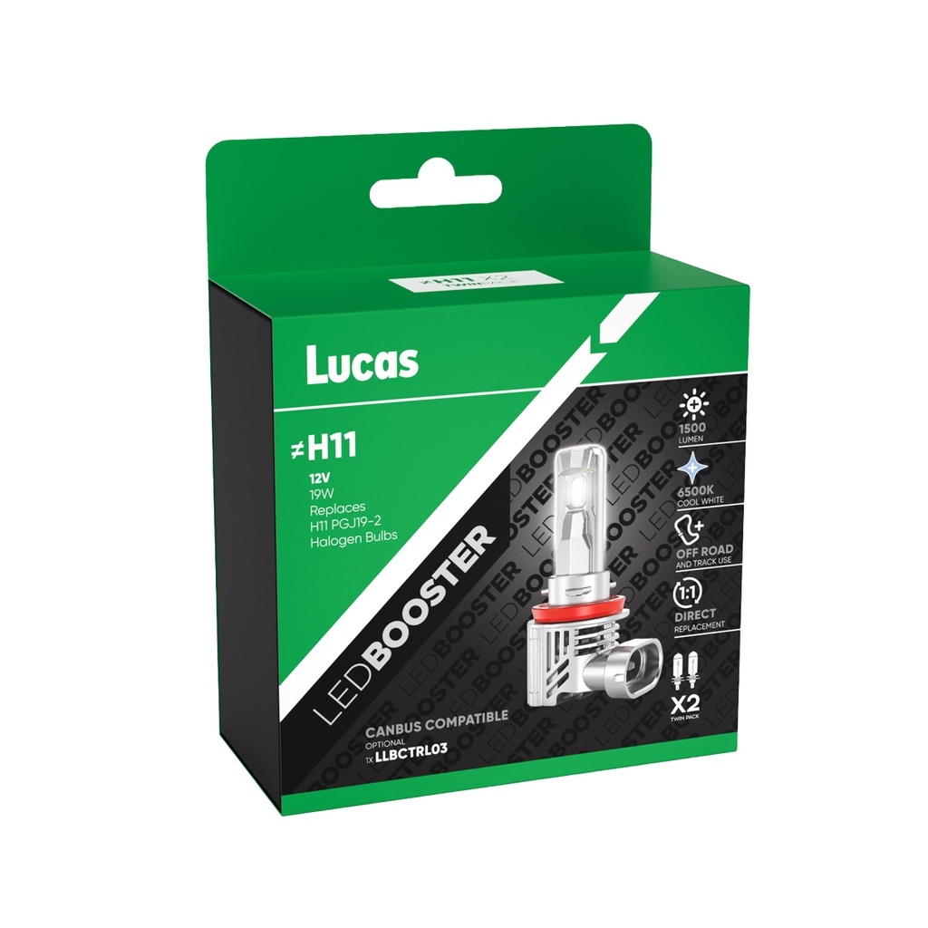 Autožárovka 12V H8/H11/H16 LED žárovka, Lucas - sada 2 ks