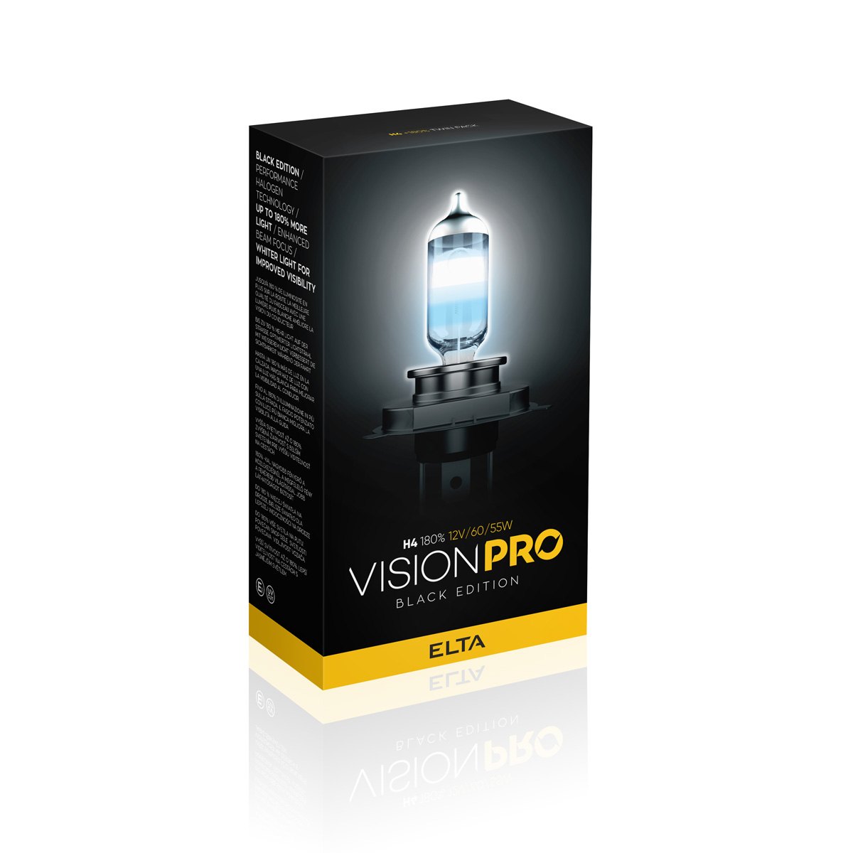 Autožárovka 12V H4 60/55W P43t VisionPro Black Edition +180%, sada (2ks)