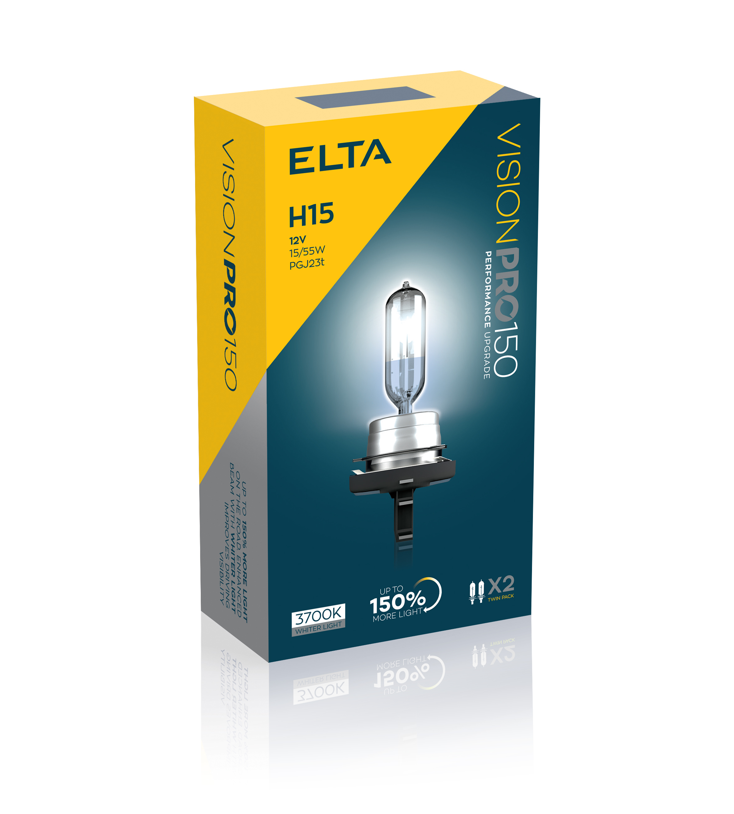 Autožárovka 12V H15 55-15W VisionPro +150%, sada (2ks)