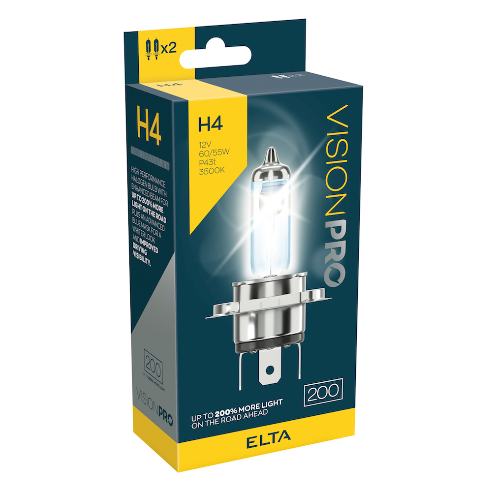 Autožárovka 12V H4 60-55W P43t VisionPro +200%, sada (2ks)
