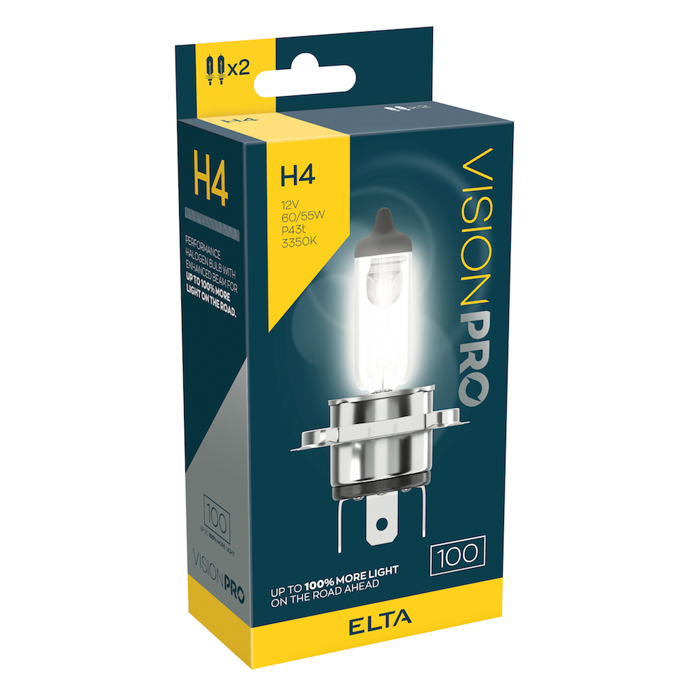 Autožárovka 12V H4 60-55W P43t VisionPro +100%, sada (2ks)