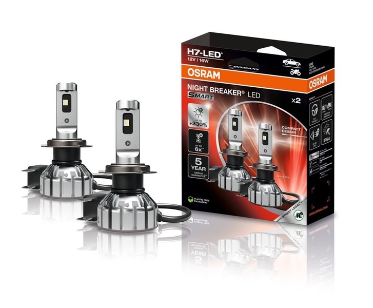 Autožárovky 12V H7 NightBreaker +330% LED SMART OSRAM, set 2ks