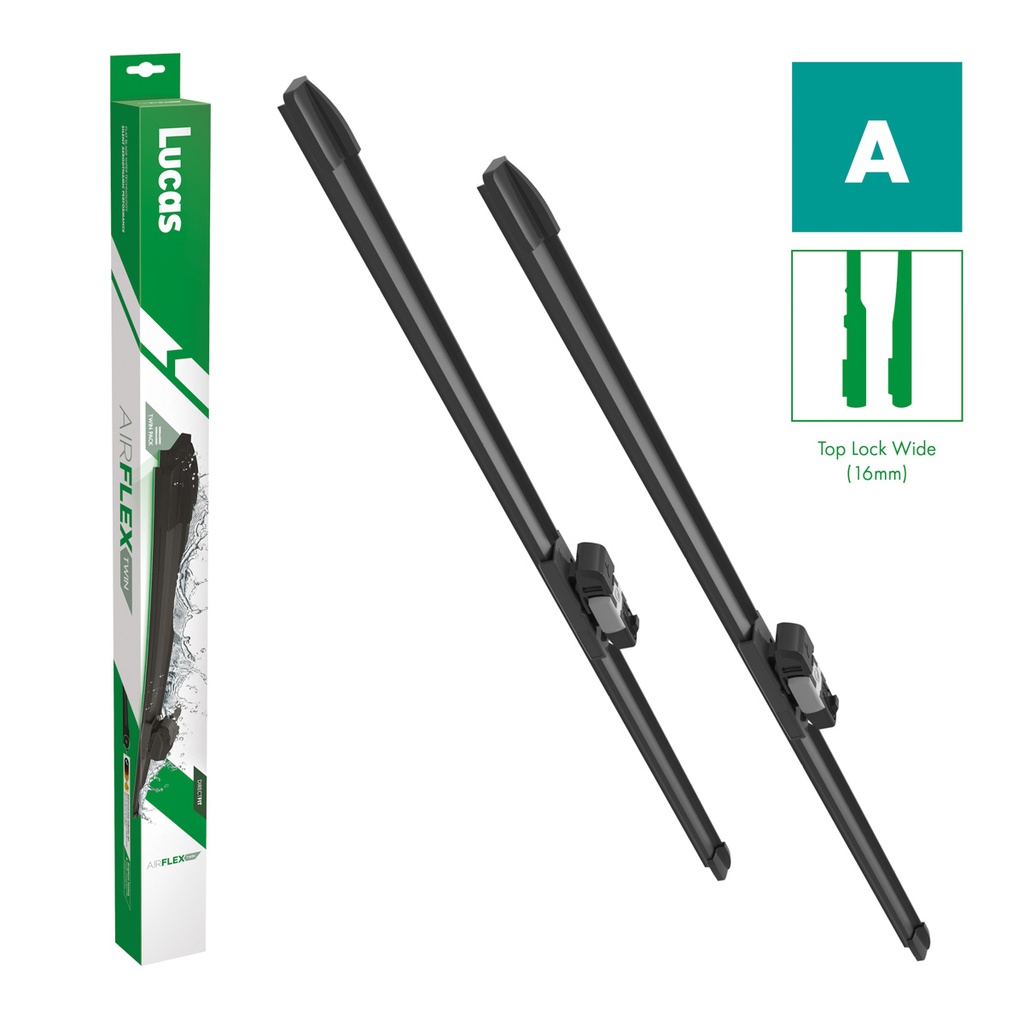 sada flat stěračů Lucas Airflex 16"+24" s adapt. A