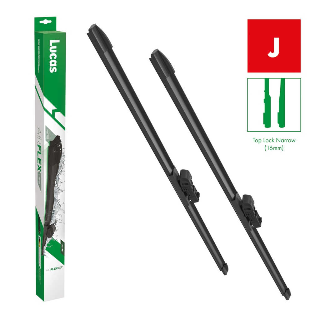 sada flat stěračů Lucas Airflex 16"+28" s adapt. J