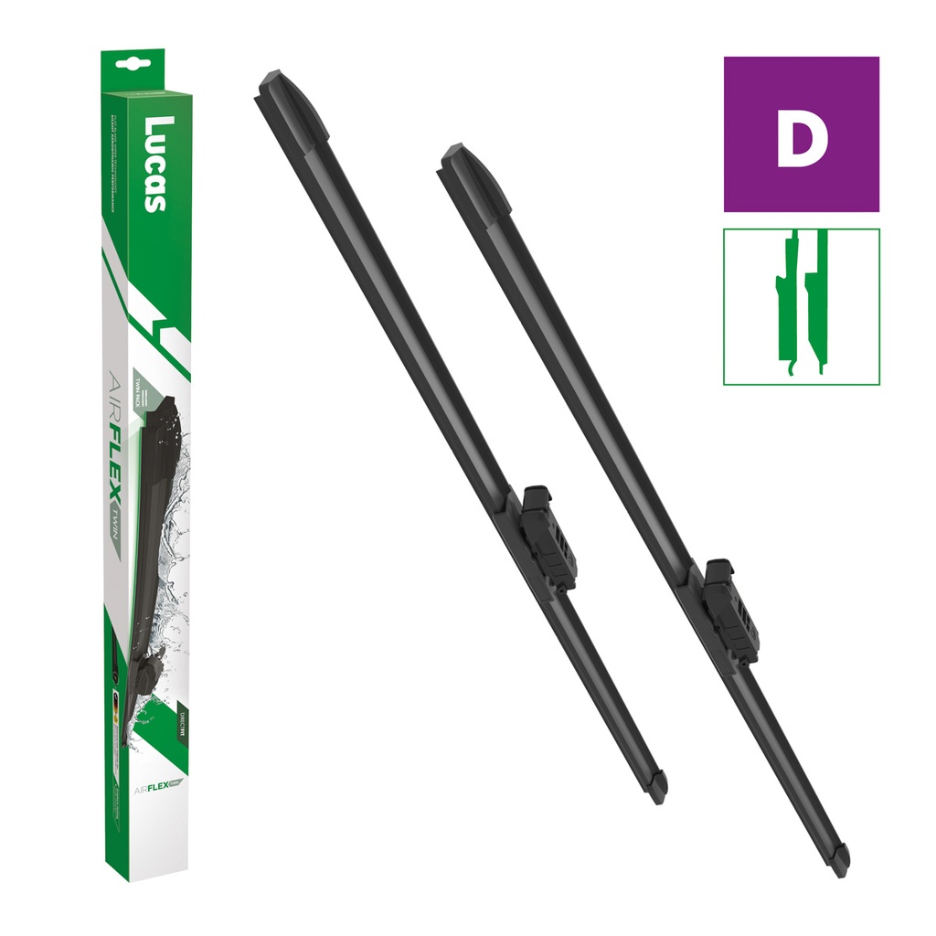 sada flat stěračů Lucas Airflex 19"+24" s adapt. D