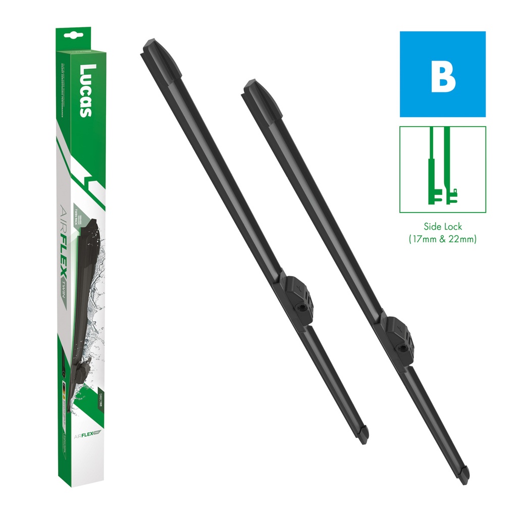 sada flat stěračů Lucas Airflex 28"+28" s adapt. B