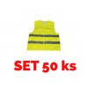 bezpečnostní vesta s reflexními pruhy, žlutá - set 50 ks