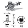 12V H4 100-80W asymetrická P45t, Elta