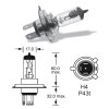 12V H4 100-90W P43t Super Bright Premium, Osram
