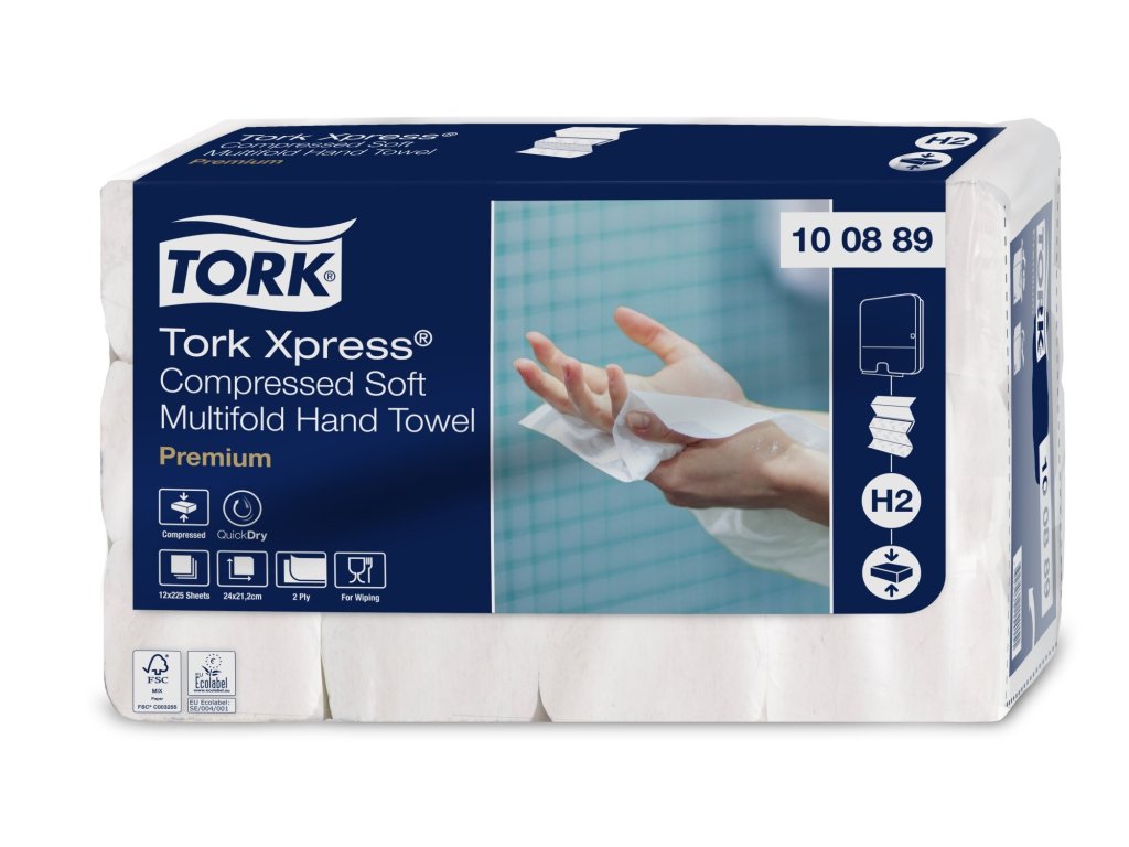 tork xpress jemne stlacene skladane rucniky 12 x 225 ks 2 vrst 21 2 x 24 cm z sklad 10331