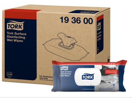 tork 193600 vlhcene ubrousky na dezinfekci povrchu 12 x 60 ubr karton 11203