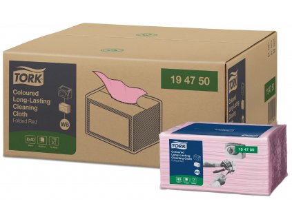 TORK 194750 – barevný program – netkaná textilie W8, červená, 8 x 40 ks - Karton