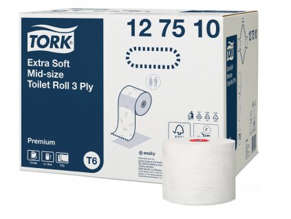 TORK 127510 – Mid–Size extra jemný 3vrstvý toaletní papír T6, 70m - Karton