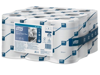 TORK 473474 – Reflex™ MINI, papírová utěrka plus M3, 2vr., 67 m, bílá - Karton