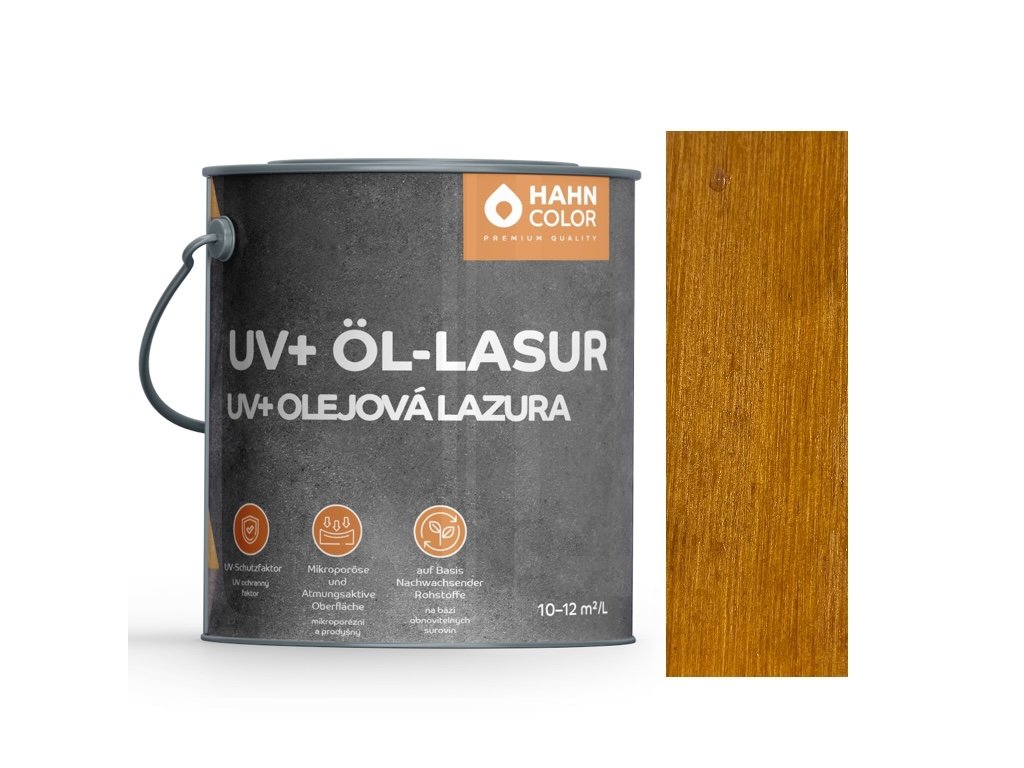 Hahn Color UV+ OLEJOVÁ LAZURA UV-04 Modřín - Lärche (Velikost balení 2,5L)