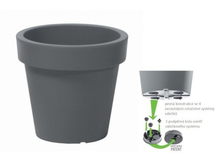 5348 1 kvetinac s kolecky lofly 58 2 cm sedy kamen