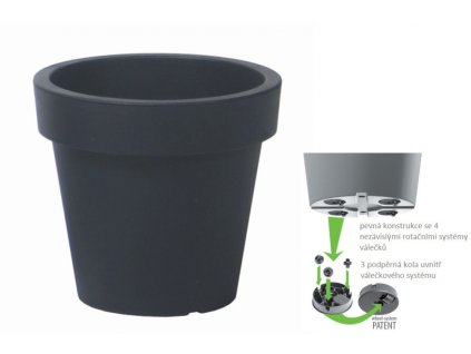 5351 1 kvetinac s kolecky lofly 58 2 cm antracit