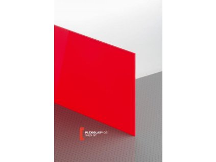 Plexisklo lité PLEXIGLAS GS červená 3H25 síla 3mm, (Propustnost světla 3 %, Rozměry Plexiskla 1010 x 2030 mm)
