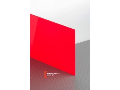 Plexisklo lité PLEXIGLAS GS červená 3H55 síla 3mm, NA DOTAZ s příplatkem (Propustnost světla 8 %, Rozměry Plexiskla 1010 x 2030 mm)