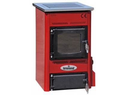 Sporák / kotel s varnou deskou a výměníkem TEMY ES 10 kW - červený (Barva červený)