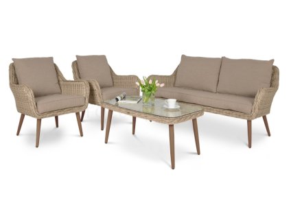 Sedací souprava z technoratanu CASSIS Brown