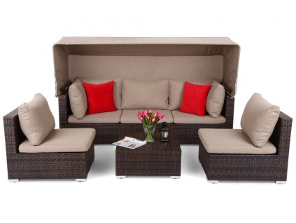 2438 vigo zahradni sestava z technoratanu brown taupe