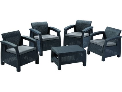 5147 1 zahradni set allibert corfu quattro antracit