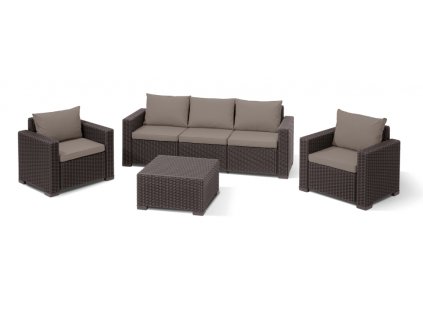 8348 zahradni nabytek keter california 3 seater set brown warm taupe