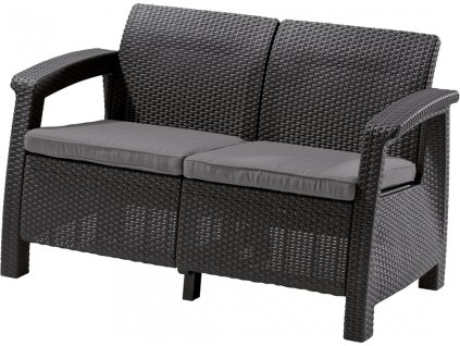 9203 zahradni pohovka allibert corfu love seat graphite