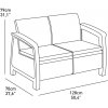 9239 3 zahradni pohovka keter corfu love seat sofa brown